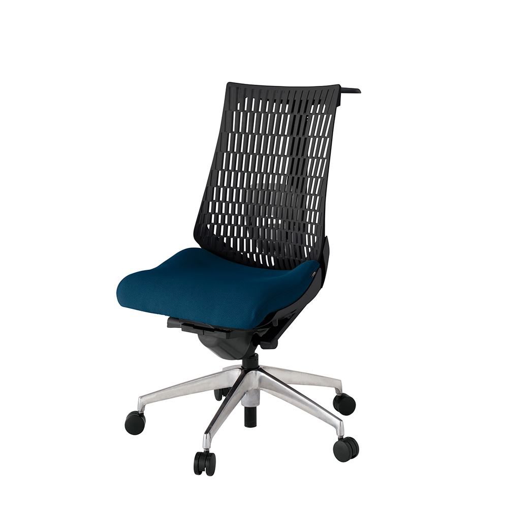 アクト2 KJ420PSHZTB2T1 エラストマバック プレーン ランバーサポート ハンガーナイロンキャスター[ ベースカラー: ZT 張地カラー: B2 / ネイビーブルー  ]