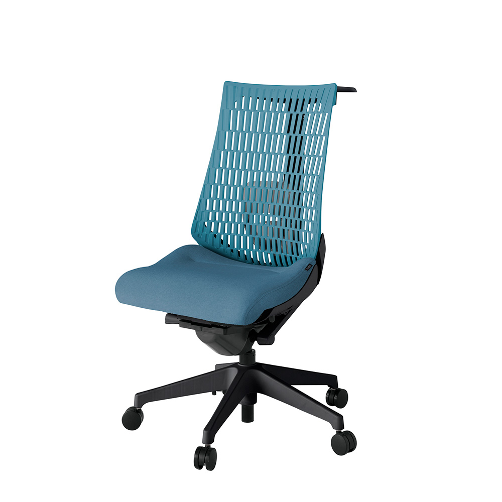 アクト2 KJ420SAHT1B4A4 エラストマバック テクスチャード ランバーサポート ハンガーナイロンキャスター[ ベースカラー: T1 張地カラー: B4A4 / ブルー  ]