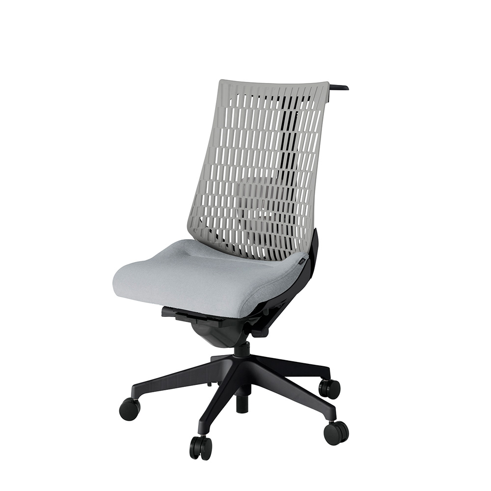 アクト2 KJ420SAHT1T7T6 エラストマバック テクスチャード ランバーサポート ハンガーナイロンキャスター[ ベースカラー: T1 張地カラー: T7T6 / ホワイトグレー  ]
