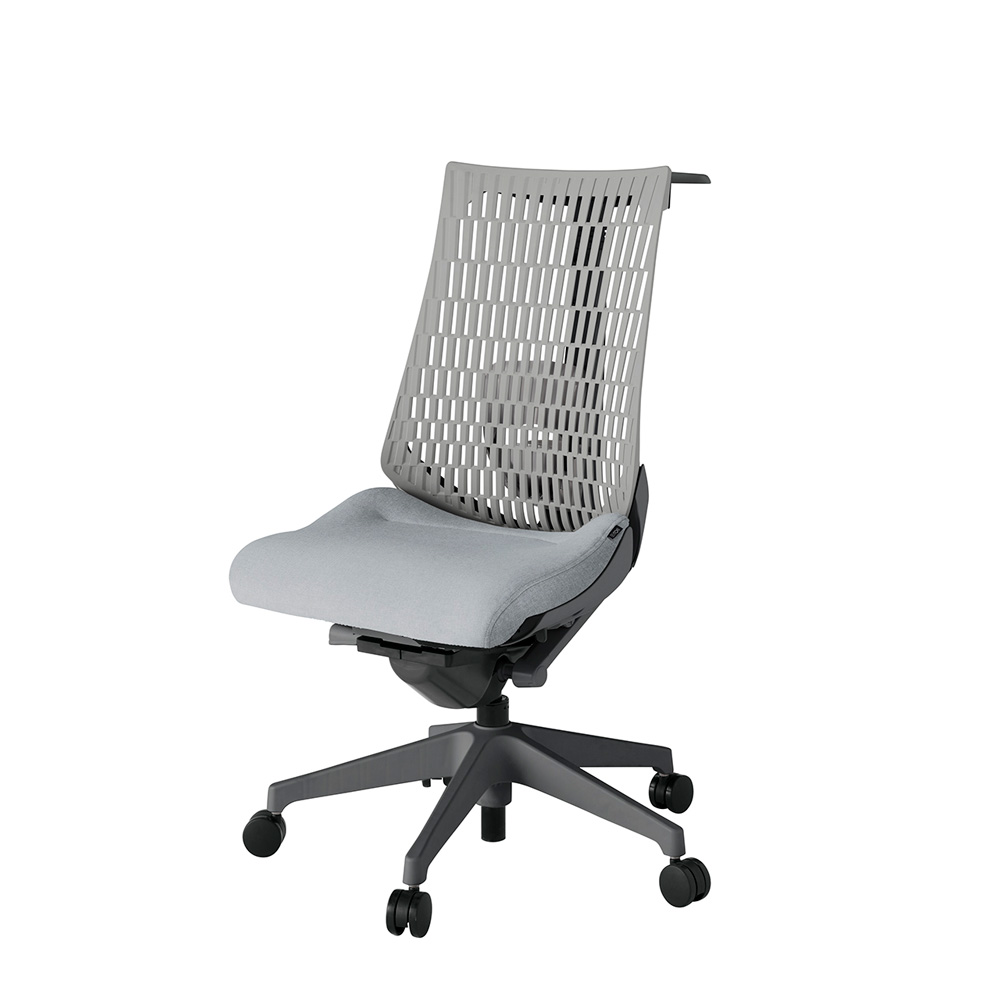 アクト2 KJ420SAHW2T7T6 エラストマバック テクスチャード ランバーサポート ハンガーナイロンキャスター[ ベースカラー: W2 張地カラー: T7T6 / ホワイトグレー  ]