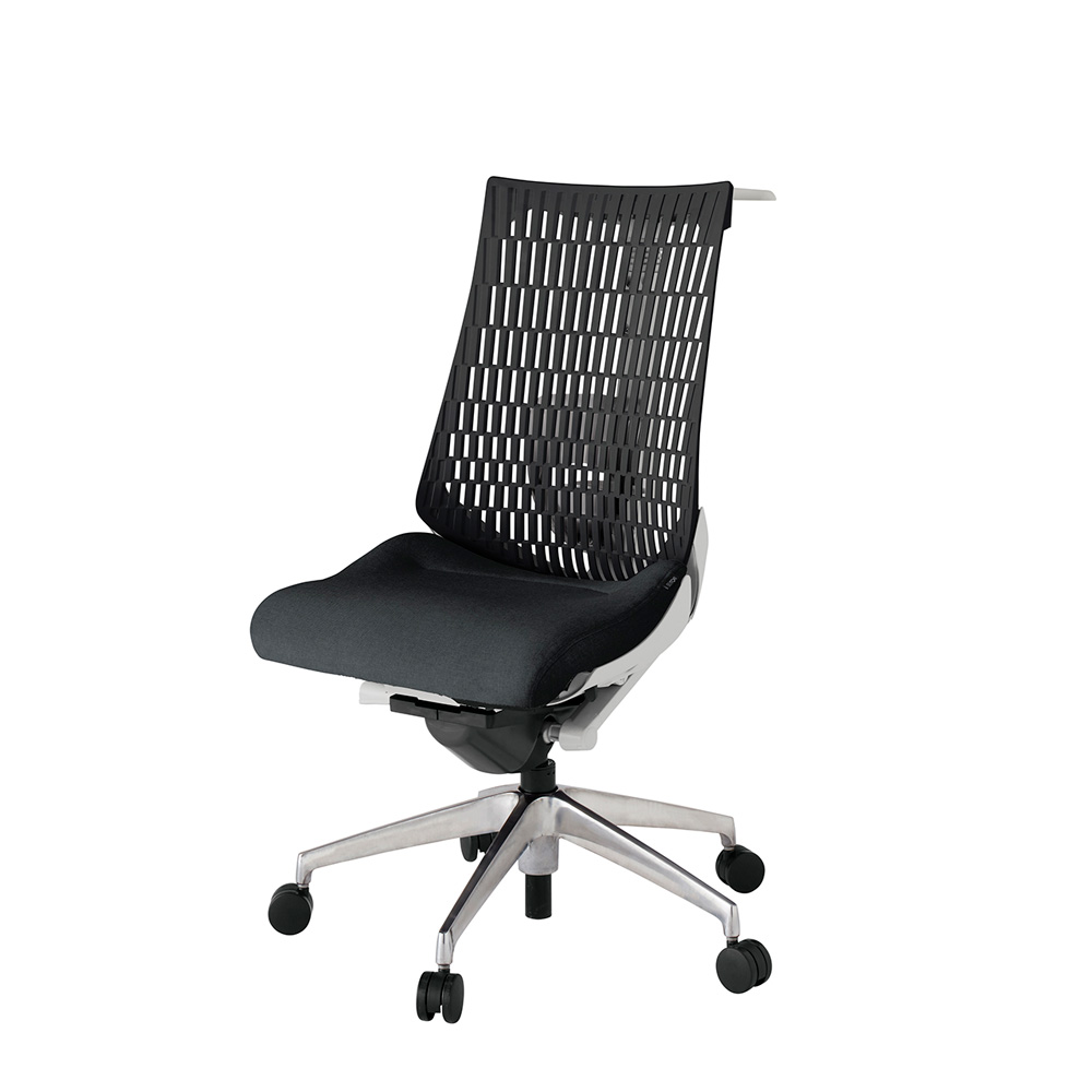 アクト2 KJ420SAHZNT1T1 エラストマバック テクスチャード ランバーサポート ハンガーナイロンキャスター [ ベースカラー: ZN 張地カラー: T1T1 / ブラック  ]