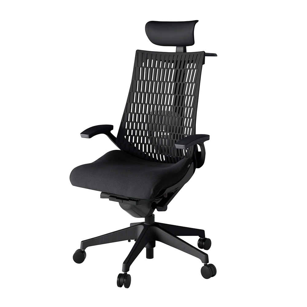 アクト2 KJ425PSYT1T1T1 エラストマバック プレーン ランバーサポート 固定肘 ヘッドサポート ( ビニール ) ハンガー ナイロンキャスター[ ベースカラー: T1 張地カラー: T1 / ブラック  ]