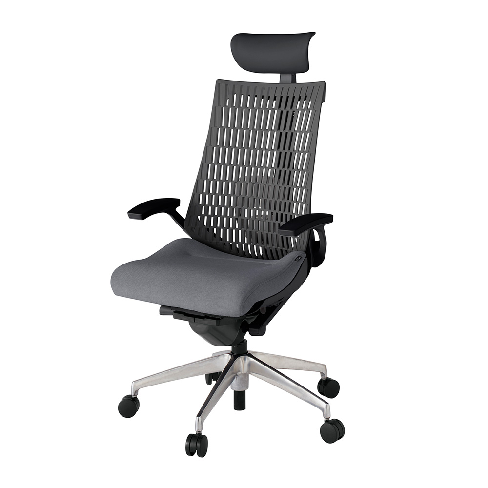 アクト2 KJ425SAFZTT3W2 エラストマバック テクスチャード ランバーサポート 固定肘 ヘッドサポート ( ビニール ) ナイロンキャスター [ ベースカラー: ZT 張地カラー: T3W2 / ダークグレー  ]