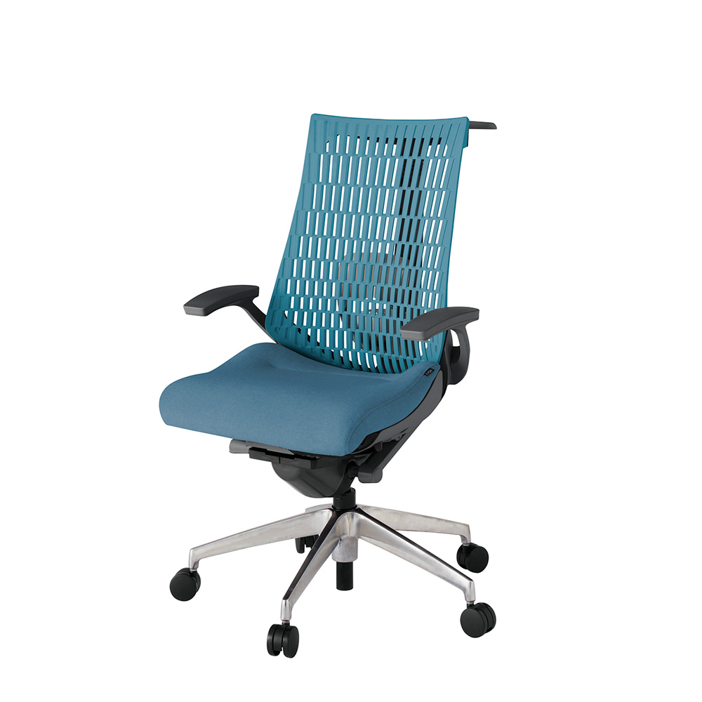 アクト2 KJ425SAHZDB4A4 エラストマバック テクスチャード ランバーサポート 固定肘 ハンガーナイロンキャスター [ ベースカラー: ZD 張地カラー: B4A4 / ブルー  ]