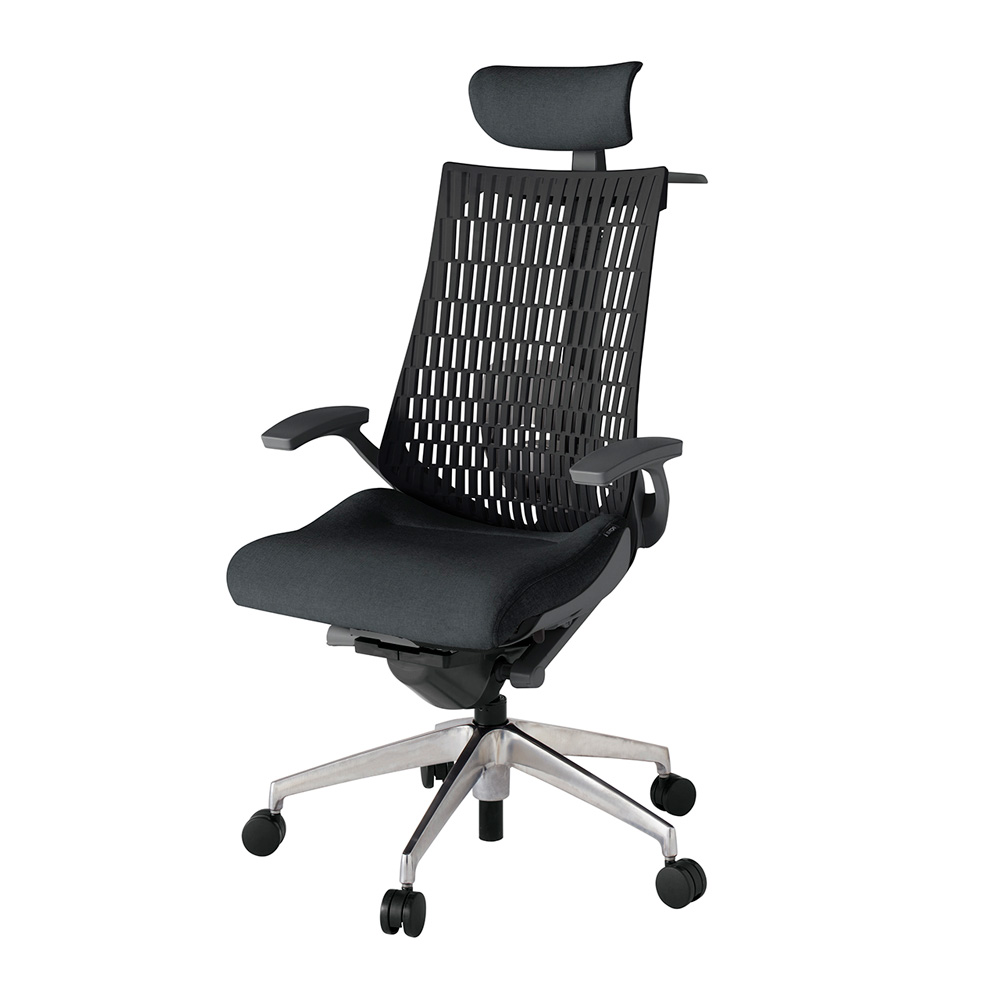 アクト2 KJ425SAXZDT1T1 エラストマバック テクスチャード ランバーサポート 固定肘 ヘッドサポート ( クロス ) ハンガー ナイロンキャスター [ ベースカラー: ZD 張地カラー: T1T1 / ブラック  ]