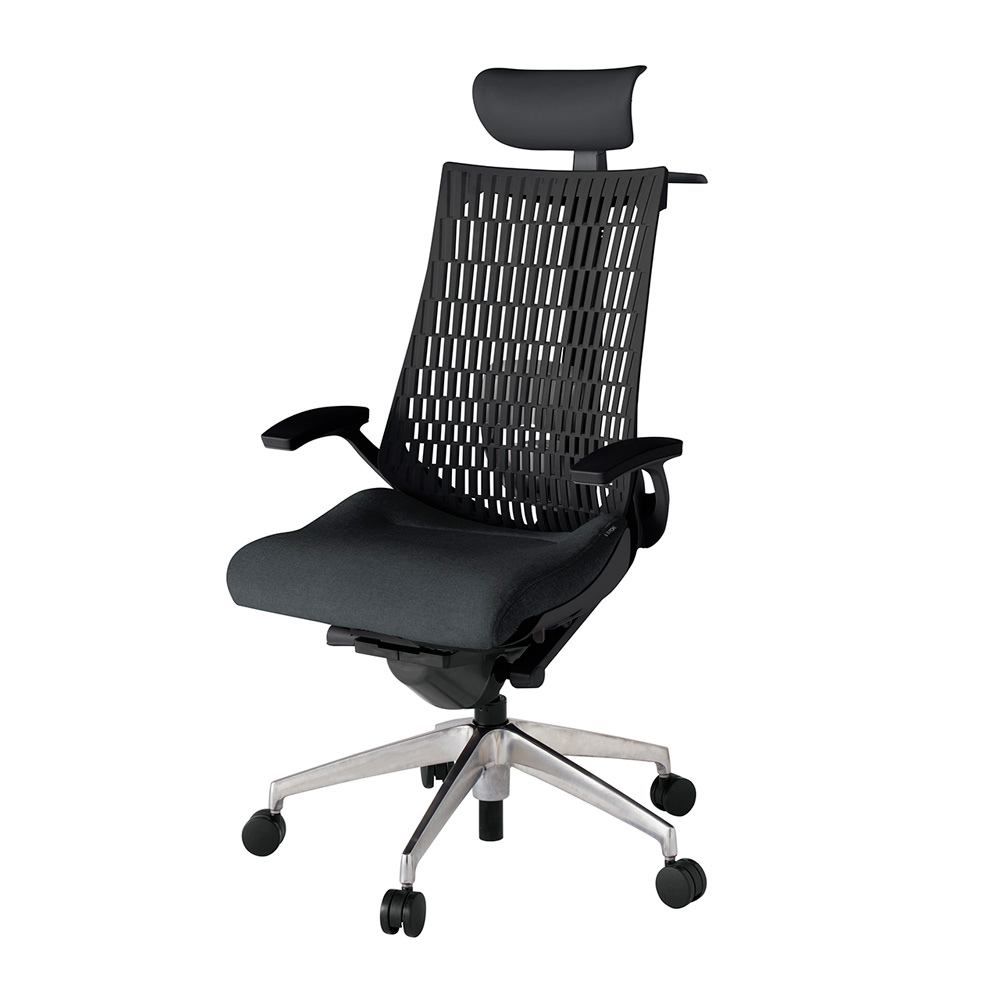 アクト2 KJ425SAYZTT1T1 エラストマバック テクスチャード ランバーサポート 固定肘 ヘッドサポート ( ビニール ) ハンガー ナイロンキャスター [ ベースカラー: ZT 張地カラー: T1T1 / ブラック  ]