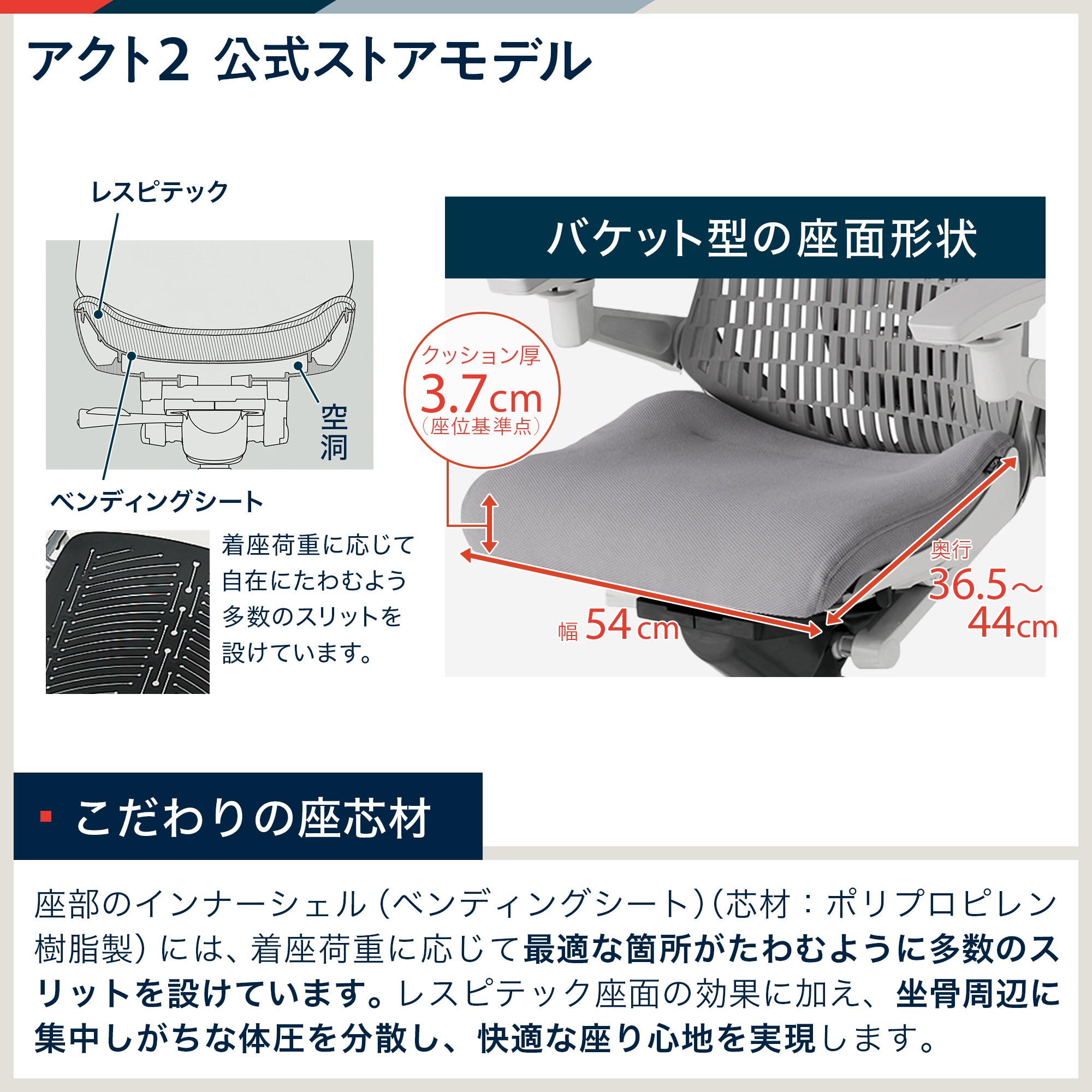 【 公式ストア限定モデル 】 アクト2 KJ427PV-GW6T6C エラストマバック 可動肘 ナイロンキャスター [ベースカラーGN / ライトグレーG ・張地カラー W6 / ライトグレーW ]