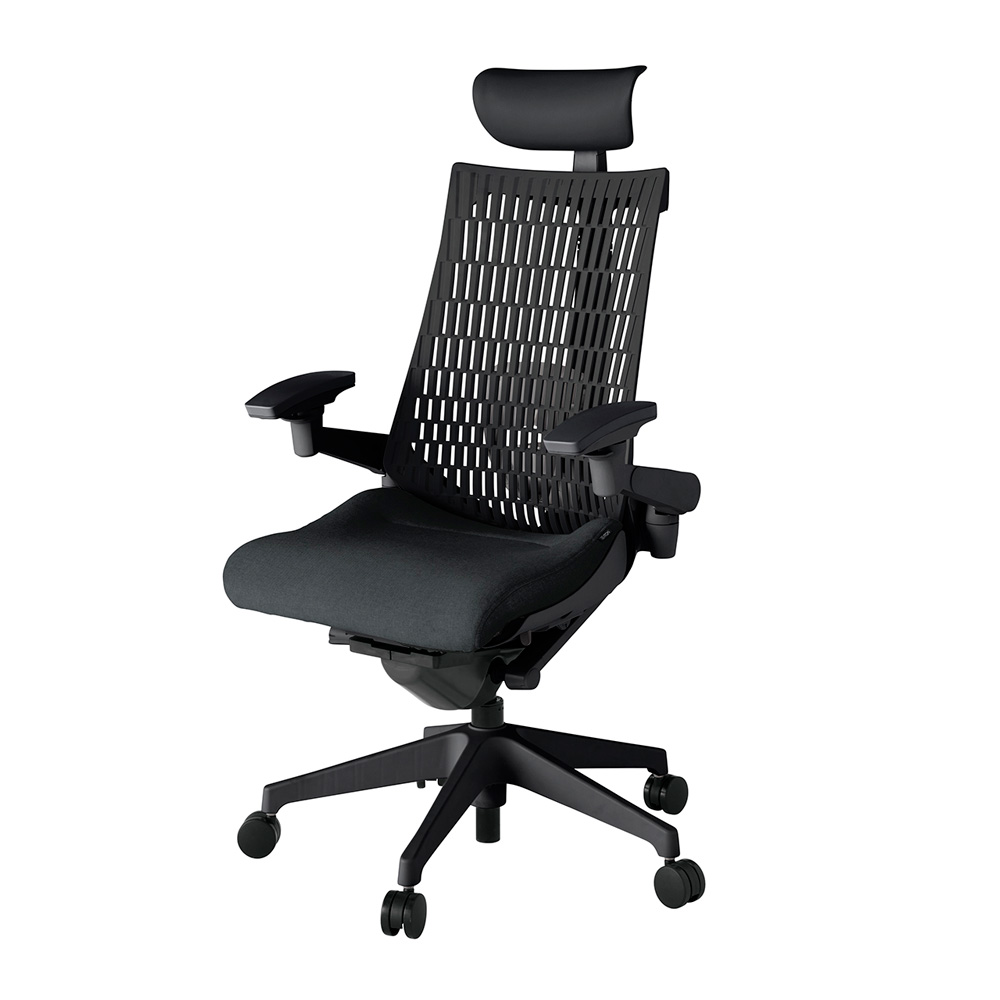 アクト2 KJ427SAFT1T1T1 エラストマバック テクスチャード ランバーサポート 可動肘 ヘッドサポート ( ビニール ) ナイロンキャスター [ ベースカラー: T1 張地カラー: T1T1 / ブラック  ]