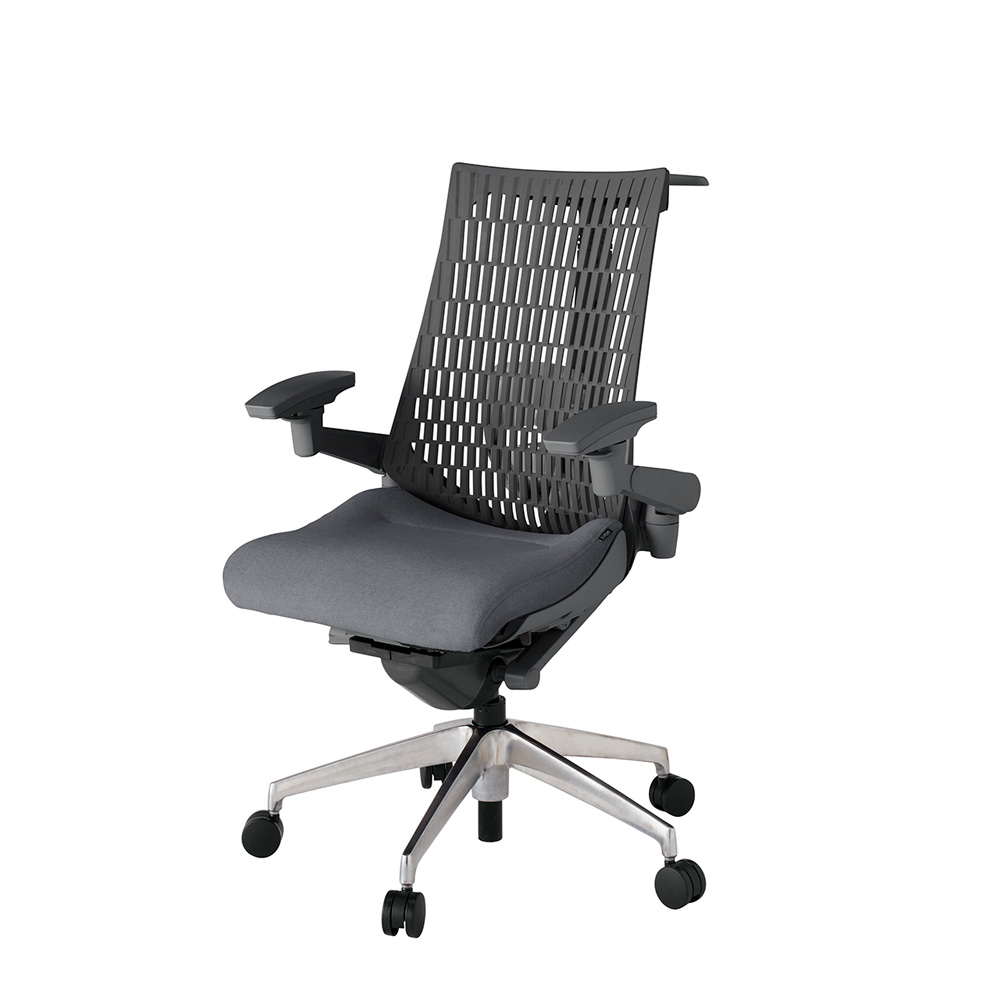 アクト2 KJ427SAHZDT3W2 エラストマバック テクスチャード ランバーサポート 可動肘 ハンガーナイロンキャスター [ ベースカラー: ZD 張地カラー: T3W2 / ダークグレー  ]