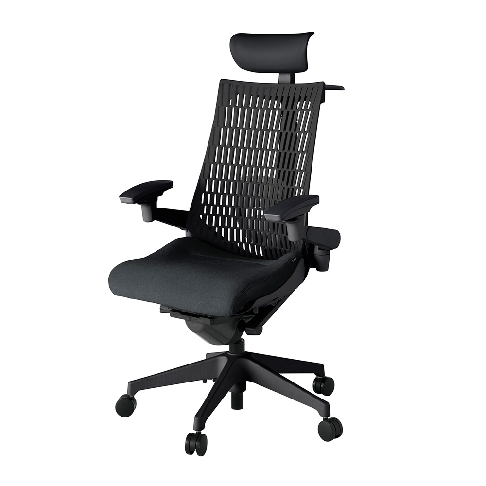 アクト2 KJ427SAYMT1T1T1 エラストマバック テクスチャード ランバーサポート 可動肘 ヘッドサポート ( ビニール ) ハンガー ウレタンキャスター [ ベースカラー: T1 張地カラー: T1T1 / ブラック  ]
