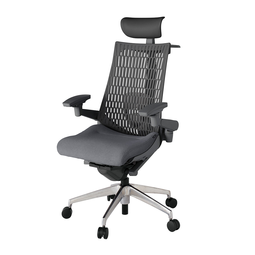 アクト2 KJ427SAYZDT3W2 エラストマバック テクスチャード ランバーサポート 可動肘 ヘッドサポート ( ビニール ) ハンガー ナイロンキャスター [ ベースカラー: ZD 張地カラー: T3W2 / ダークグレー  ]
