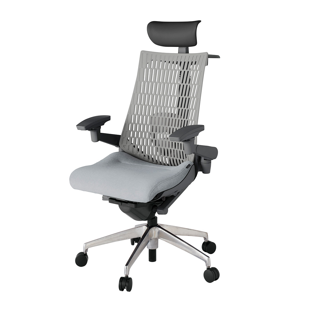アクト2 KJ427SAYZDT7T6 エラストマバック テクスチャード ランバーサポート 可動肘 ヘッドサポート ( ビニール ) ハンガー ナイロンキャスター [ ベースカラー: ZD 張地カラー: T7T6 / ホワイトグレー  ]