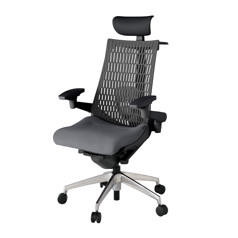 アクト2 KJ427SAYZTT3W2 エラストマバック テクスチャード ランバーサポート 可動肘 ヘッドサポート ( ビニール ) ハンガー ナイロンキャスター [ ベースカラー: ZT 張地カラー: T3W2 / ダークグレー  ]