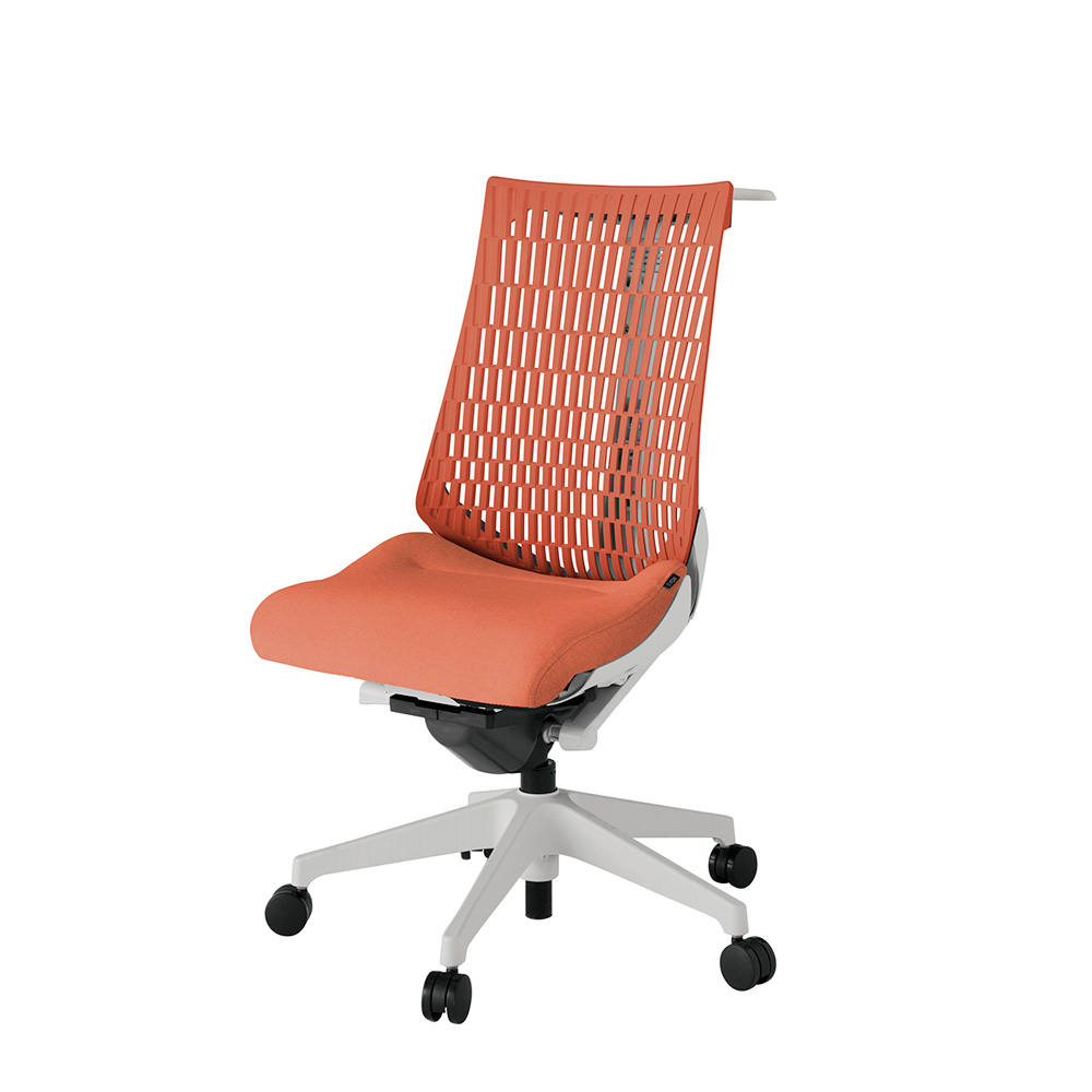 アクト2 KJ440SAHGND4D4 エラストマバック テクスチャード ハンガーナイロンキャスター[ ベースカラー: GN 張地カラー: D4D4 / パーシモオレンジ  ]