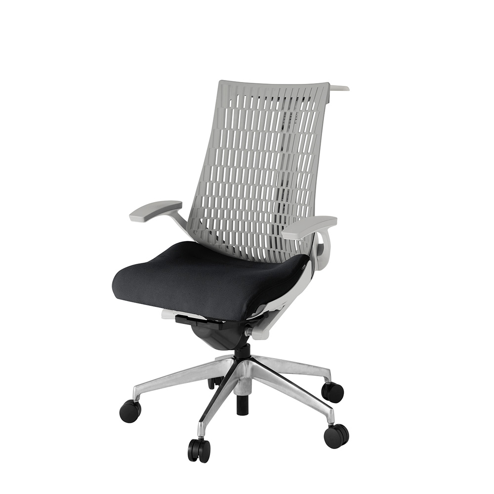 アクト2 KJ445PSHZNT1T6 エラストマバック プレーン 固定肘 ハンガーナイロンキャスター[ ベースカラー: ZN 張地カラー: T1 / ブラック  ]