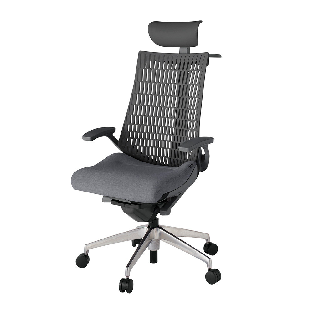 アクト2 KJ445SAYZDT3W2 エラストマバック テクスチャード 固定肘 ヘッドサポート ( ビニール ) ハンガー ナイロンキャスター[ ベースカラー: ZD 張地カラー: T3W2 / ダークグレー  ]