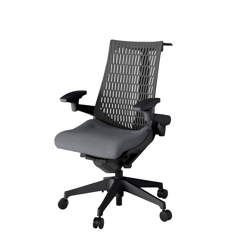 アクト2 KJ447SAHT1T3W2 エラストマバック テクスチャード 可動肘 ハンガーナイロンキャスター[ ベースカラー: T1 張地カラー: T3W2 / ダークグレー  ]