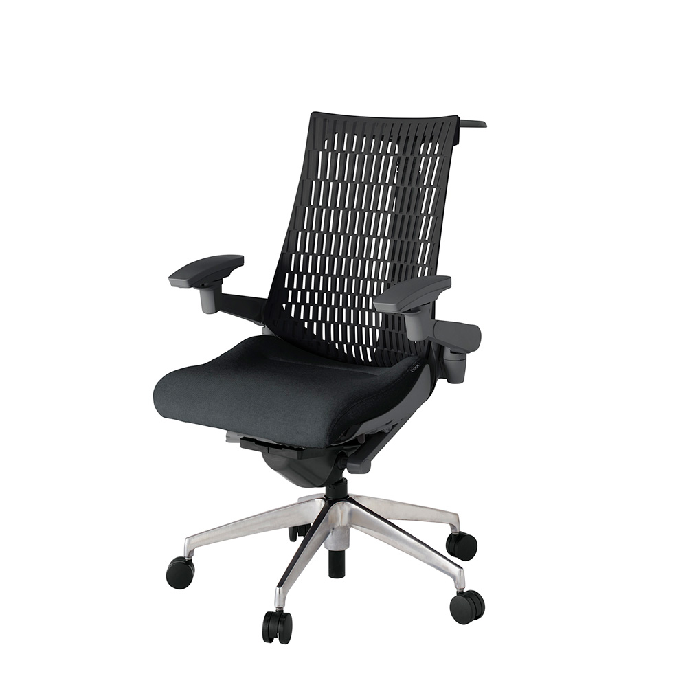 アクト2 KJ447SAHZDT1T1 エラストマバック テクスチャード 可動肘 ハンガーナイロンキャスター[ ベースカラー: ZD 張地カラー: T1T1 / ブラック  ]