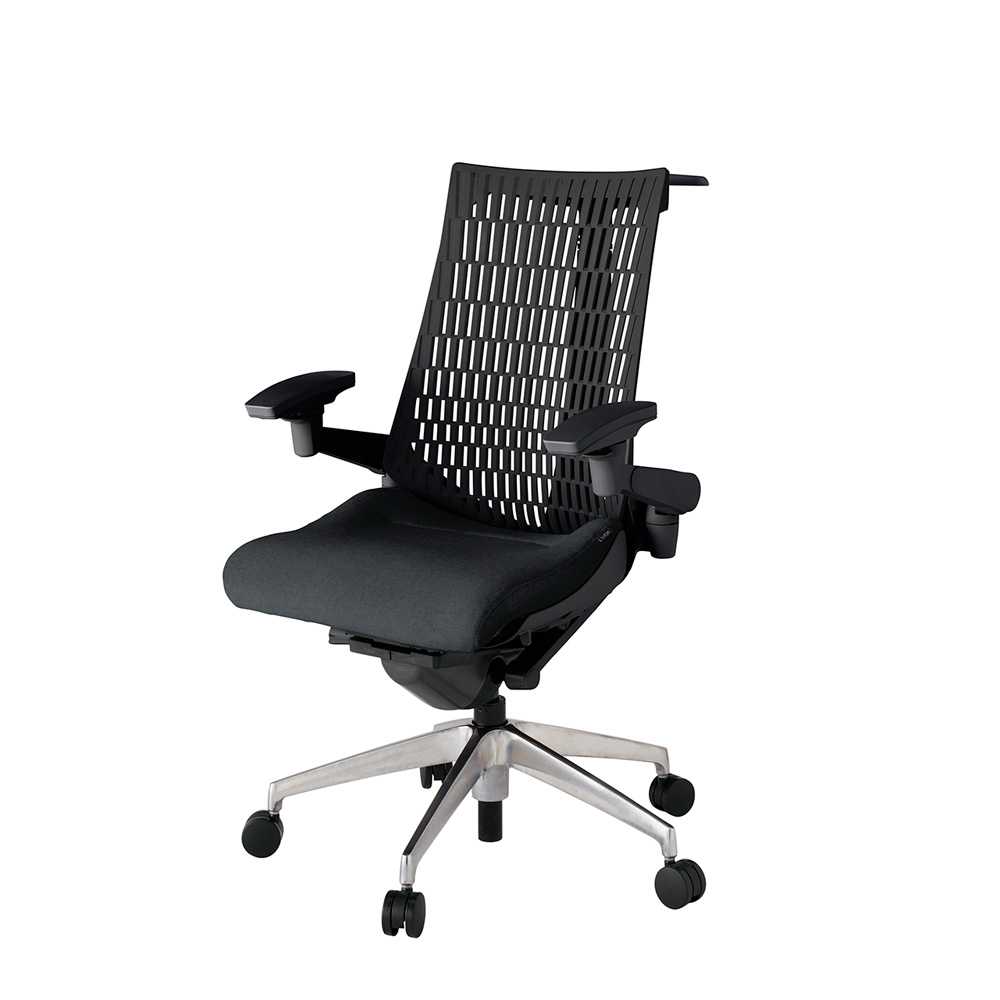 アクト2 KJ447SAHZTT1T1 エラストマバック テクスチャード 可動肘 ハンガーナイロンキャスター[ ベースカラー: ZT 張地カラー: T1T1 / ブラック  ]