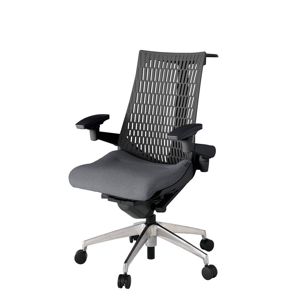 アクト2 KJ447SAHZTT3W2 エラストマバック テクスチャード 可動肘 ハンガーナイロンキャスター[ ベースカラー: ZT 張地カラー: T3W2 / ダークグレー  ]