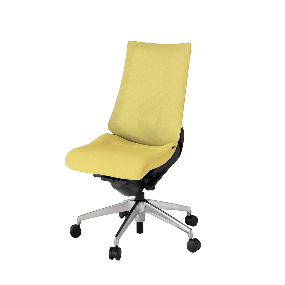 アクト2 KJ-450JE-ZTU6 メッシュバック テクスチャード ランバーサポート ナイロンキャスター[ ベースカラー: ZT 張地カラー: U6 / カナリアイエロー  ]