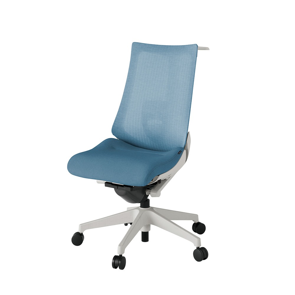 アクト2 KJ-450JEH-GNB4 メッシュバック テクスチャード ランバーサポート ハンガーナイロンキャスター[ ベースカラー: GN 張地カラー: B4 / ダックブルー  ]