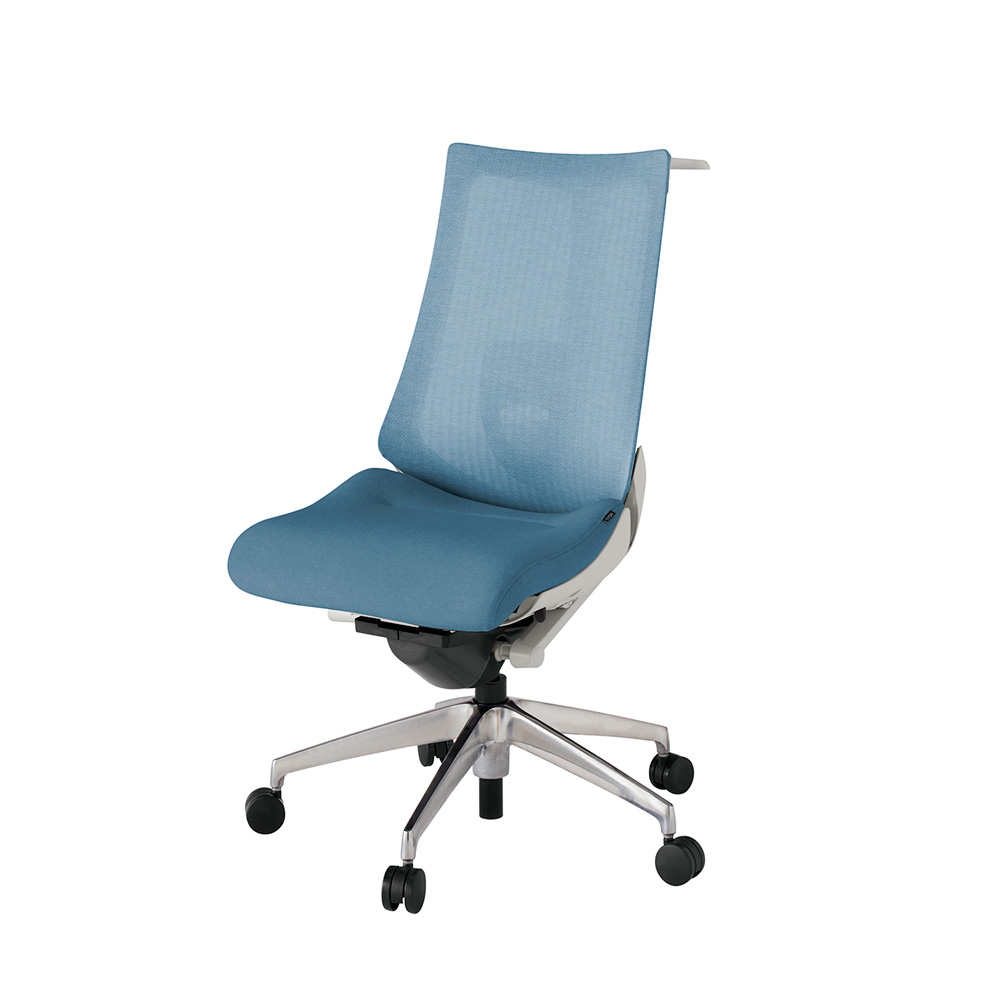 アクト2 KJ-450JEH-ZNB4 メッシュバック テクスチャード ランバーサポート ハンガーナイロンキャスター[ ベースカラー: ZN 張地カラー: B4 / ダックブルー  ]