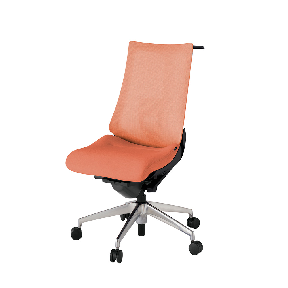 アクト2 KJ-450JEH-ZTD4 メッシュバック テクスチャード ランバーサポート ハンガーナイロンキャスター[ ベースカラー: ZT 張地カラー: D4 / パーシモオレンジ  ]