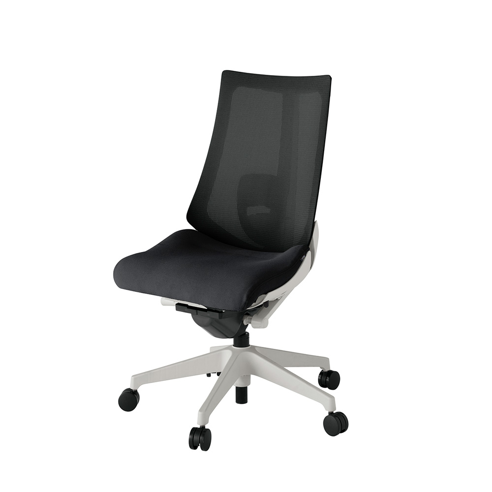 アクト2 KJ-450JV-GNT1 メッシュバック プレーン ランバーサポート ナイロンキャスター[ ベースカラー: GN 張地カラー: T1 / ブラック  ]