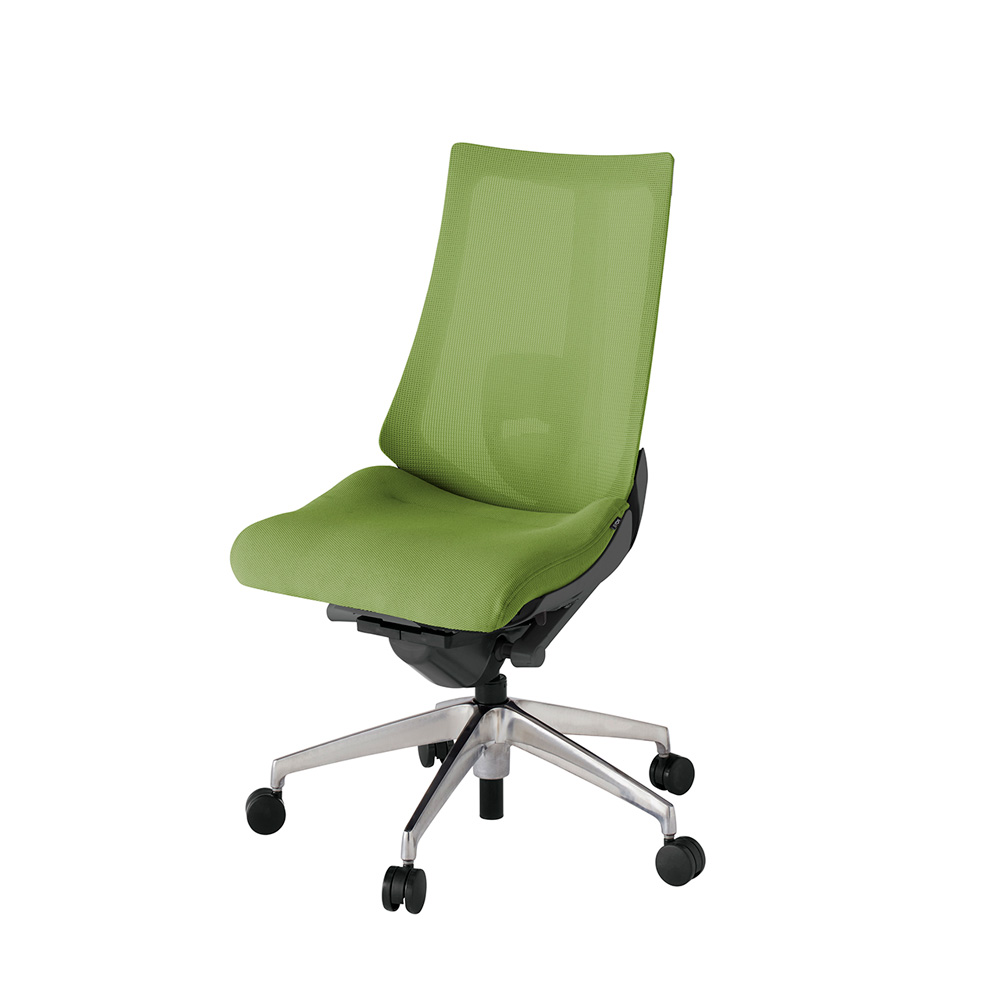 アクト2 KJ-450JV-ZDQ7 メッシュバック プレーン ランバーサポート ナイロンキャスター[ ベースカラー: ZD 張地カラー: Q7 / グラスグリーン  ]