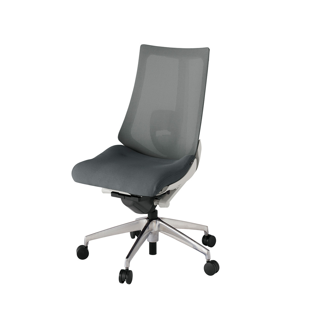 アクト2 KJ-450JV-ZNC3 メッシュバック プレーン ランバーサポート ナイロンキャスター[ ベースカラー: ZN 張地カラー: C3 / ダークグレー  ]