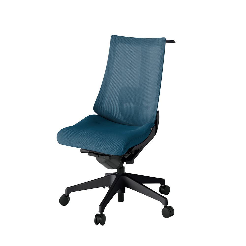 アクト2 KJ-450JVH-T1N3 メッシュバック プレーン ランバーサポート ハンガーナイロンキャスター[ ベースカラー: T1 張地カラー: N3 / ライトインディゴ  ]