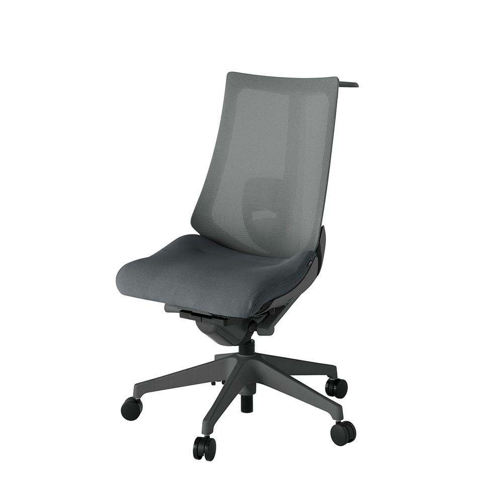 アクト2 KJ-450JVH-W2C3 メッシュバック プレーン ランバーサポート ハンガーナイロンキャスター[ ベースカラー: W2 張地カラー: C3 / ダークグレー  ]