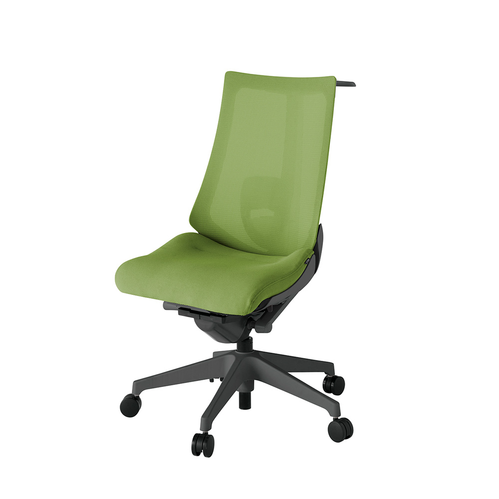 アクト2 KJ-450JVH-W2Q7 メッシュバック プレーン ランバーサポート ハンガーナイロンキャスター[ ベースカラー: W2 張地カラー: Q7 / グラスグリーン  ]