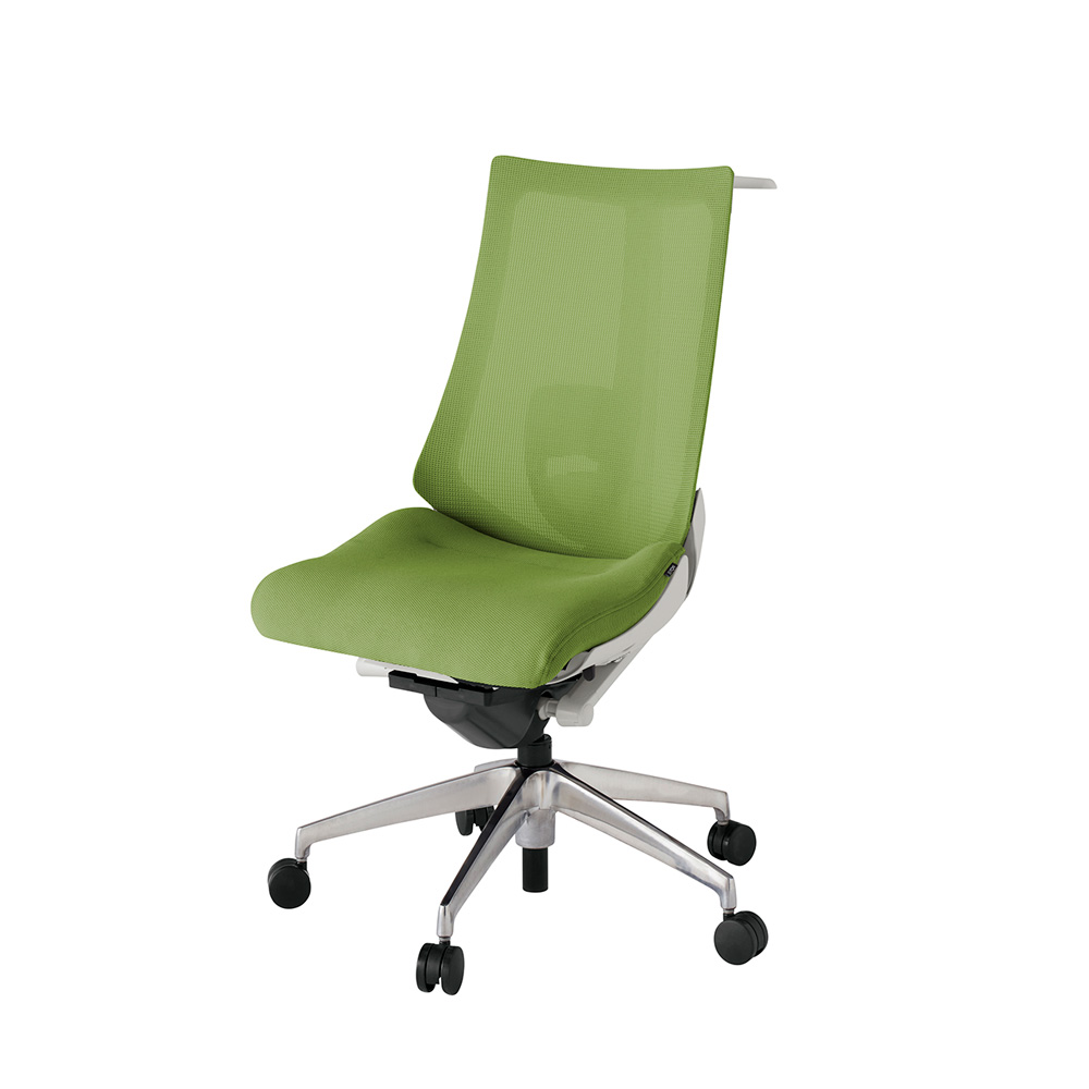 アクト2 KJ-450JVH-ZNQ7 メッシュバック プレーン ランバーサポート ハンガーナイロンキャスター[ ベースカラー: ZN 張地カラー: Q7 / グラスグリーン  ]