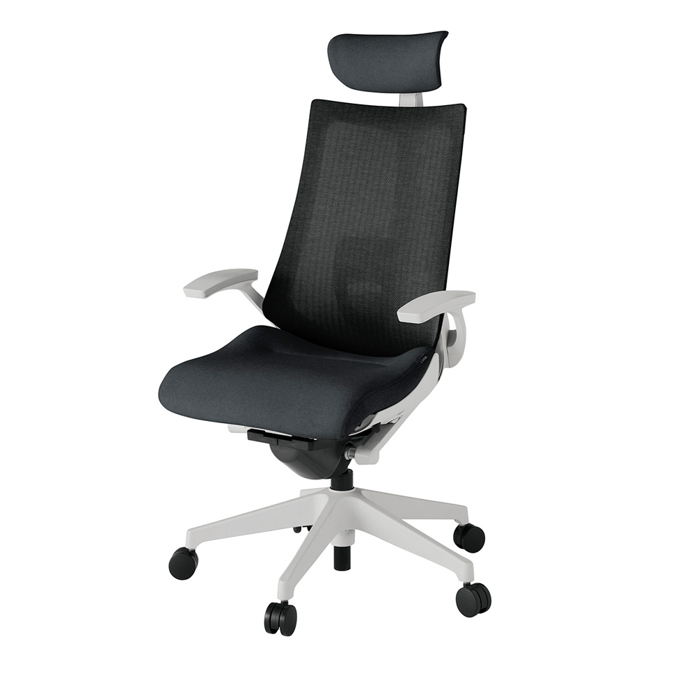 アクト2 KJ-455JEE-GNT1 メッシュバック テクスチャード ランバーサポート 固定肘 ヘッドサポート ( クロス ) ナイロンキャスター[ ベースカラー: GN 張地カラー: T1 / ブラック  ]