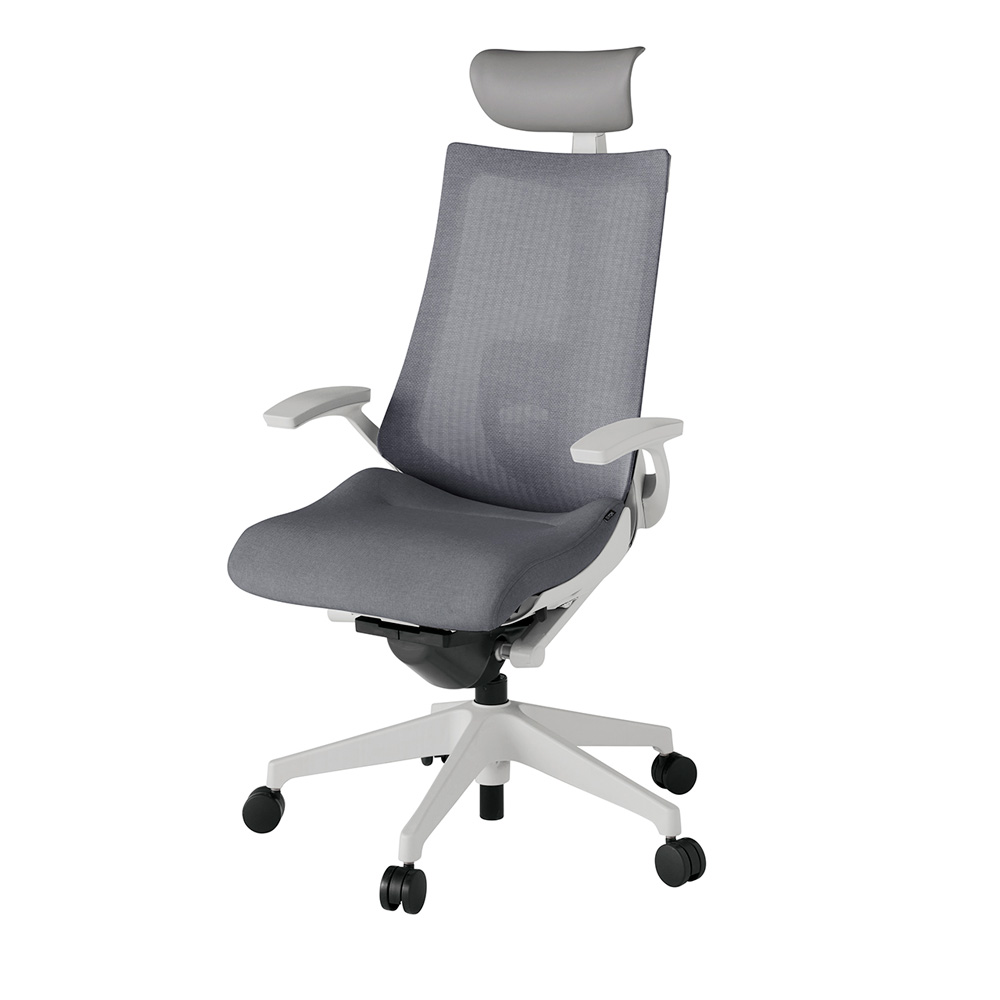 アクト2 KJ-455JEF-GNT3 メッシュバック テクスチャード ランバーサポート 固定肘 ヘッドサポート ( ビニール ) ナイロンキャスター[ ベースカラー: GN 張地カラー: T3 / ダークグレー  ]