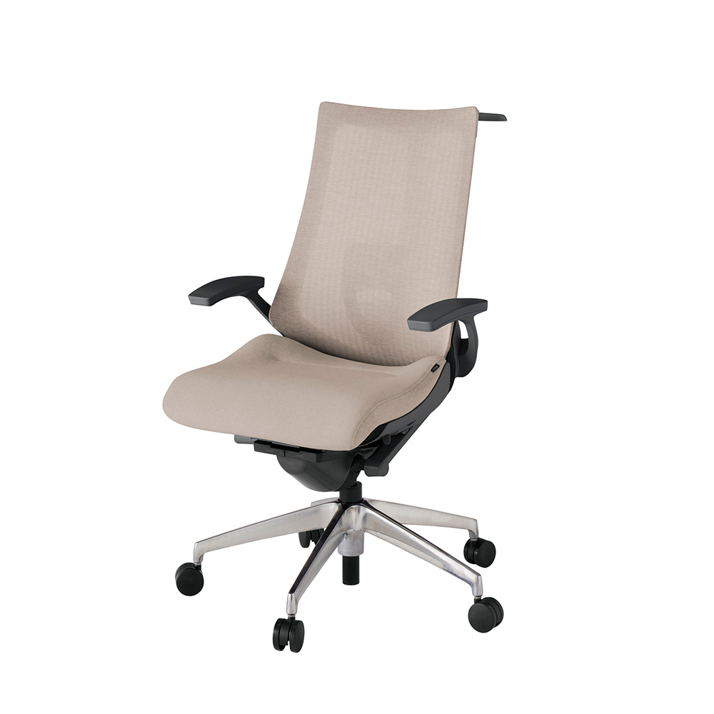 アクト2 KJ-455JEH-ZDF6 メッシュバック テクスチャード ランバーサポート 固定肘 ハンガーナイロンキャスター[ ベースカラー: ZD 張地カラー: F6 / グレイッシュブラウン  ]