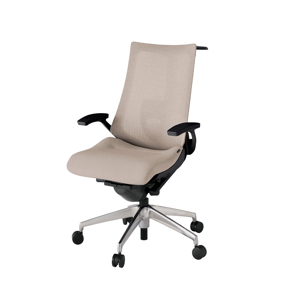 アクト2 KJ-455JEH-ZTF6 メッシュバック テクスチャード ランバーサポート 固定肘 ハンガーナイロンキャスター[ ベースカラー: ZT 張地カラー: F6 / グレイッシュブラウン  ]