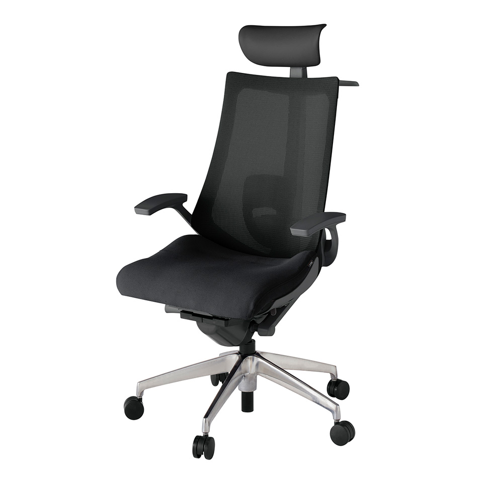 アクト2 KJ-455JVY-ZDT1 メッシュバック プレーン ランバーサポート 固定肘 ヘッドサポート ( ビニール ) ハンガー ナイロンキャスター[ ベースカラー: ZD 張地カラー: T1 / ブラック  ]