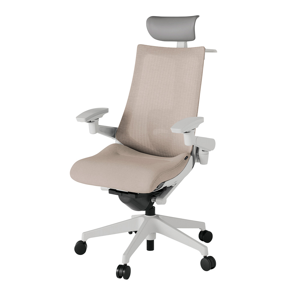 アクト2 KJ-457JEY-GNF6 メッシュバック テクスチャード ランバーサポート 可動肘 ヘッドサポート ( ビニール ) ハンガー ナイロンキャスター[ ベースカラー: GN 張地カラー: F6 / グレイッシュブラウン  ]