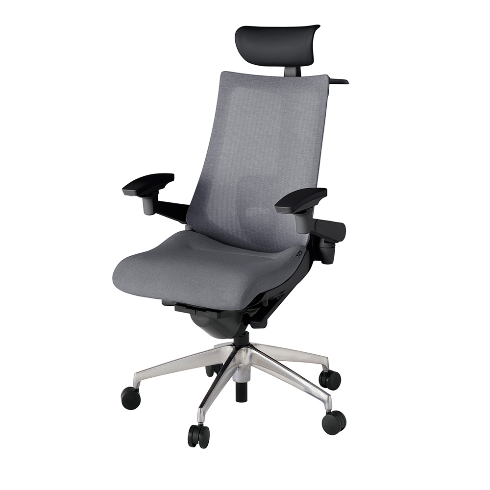 アクト2 KJ-457JEY-ZTT3 メッシュバック テクスチャード ランバーサポート 可動肘 ヘッドサポート ( ビニール ) ハンガー ナイロンキャスター[ ベースカラー: ZT 張地カラー: T3 / ダークグレー  ]