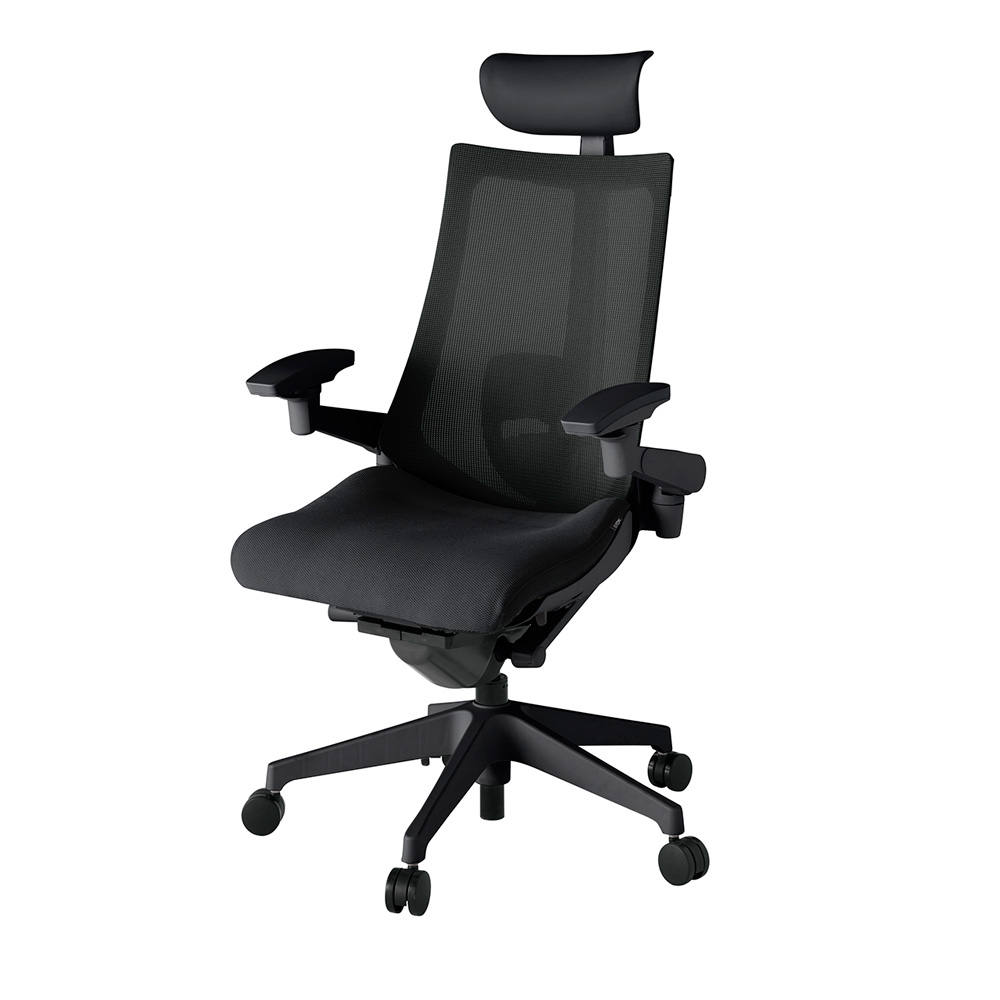 アクト2 KJ-457JVF-T1T1 メッシュバック プレーン ランバーサポート 可動肘 ヘッドサポート ( ビニール ) ナイロンキャスター[ ベースカラー: T1 張地カラー: T1 / ブラック  ]