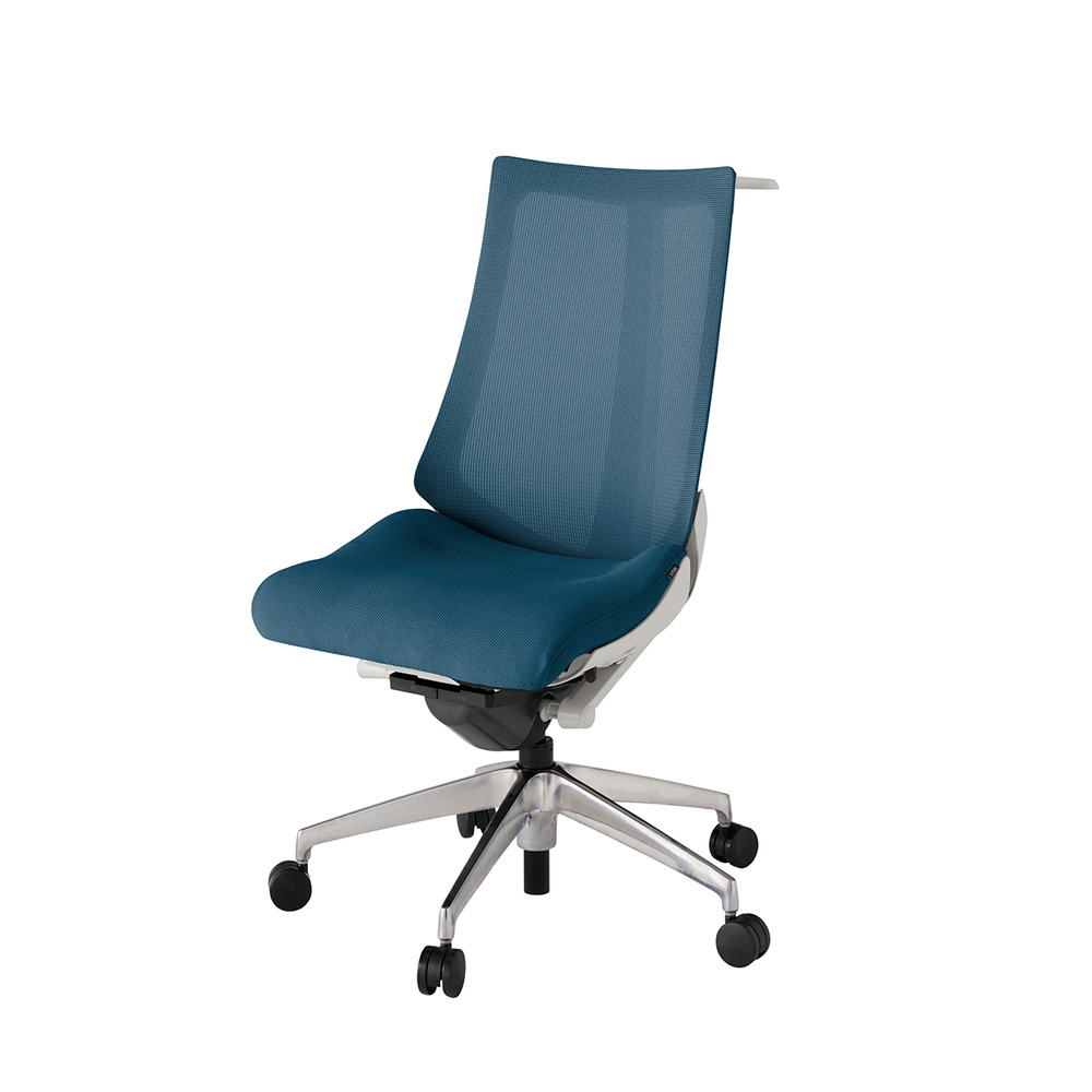 アクト2 KJ-470JVH-ZNN3 メッシュバック プレーン ハンガーナイロンキャスター[ ベースカラー: ZN 張地カラー: N3 / ライトインディゴ  ]