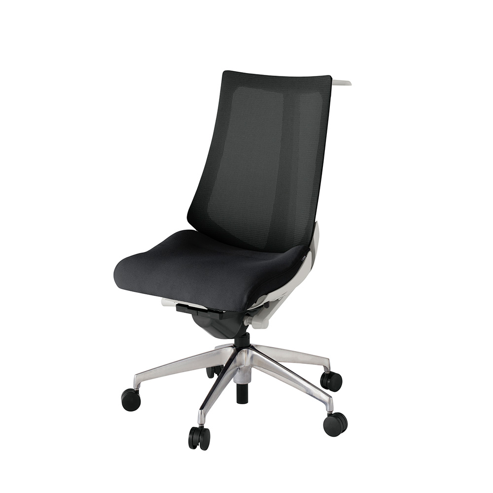 アクト2 KJ-470JVH-ZNT1 メッシュバック プレーン ハンガーナイロンキャスター[ ベースカラー: ZN 張地カラー: T1 / ブラック  ]