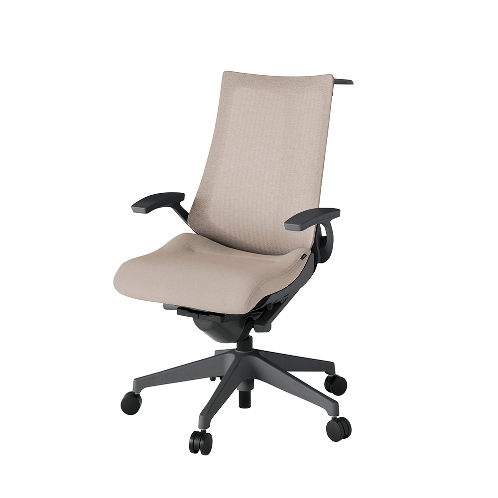 アクト2 KJ-475JEH-W2F6 メッシュバック テクスチャード 固定肘 ハンガーナイロンキャスター[ ベースカラー: W2 張地カラー: F6 / グレイッシュブラウン  ]