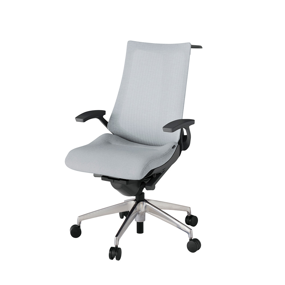 アクト2 KJ-475JEH-ZDT7 メッシュバック テクスチャード 固定肘 ハンガーナイロンキャスター[ ベースカラー: ZD 張地カラー: T7 / ホワイトグレー  ]