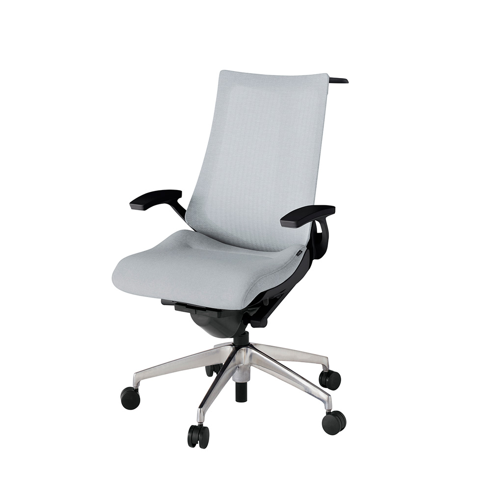 アクト2 KJ-475JEH-ZTT7 メッシュバック テクスチャード 固定肘 ハンガーナイロンキャスター[ ベースカラー: ZT 張地カラー: T7 / ホワイトグレー  ]