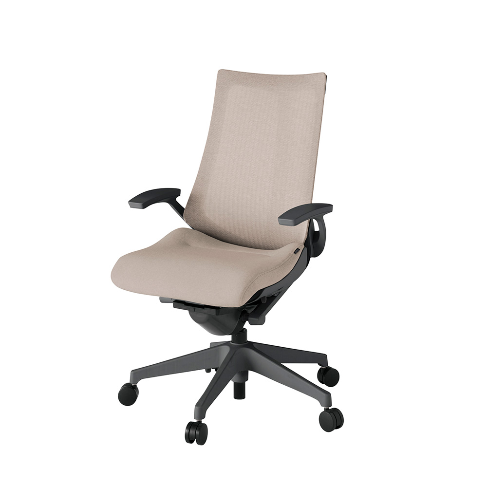 アクト2 KJ-475JE-W2F6 メッシュバック テクスチャード 固定肘 ナイロンキャスター[ ベースカラー: W2 張地カラー: F6 / グレイッシュブラウン  ]