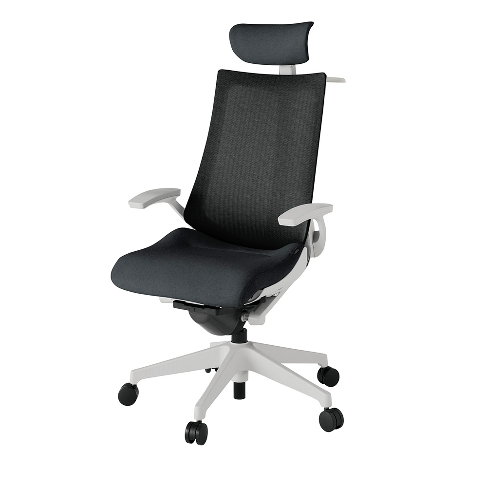 アクト2 KJ-475JEX-GNT1 メッシュバック テクスチャード 固定肘 ヘッドサポート ( クロス ) ハンガー ナイロンキャスター[ ベースカラー: GN 張地カラー: T1 / ブラック  ]